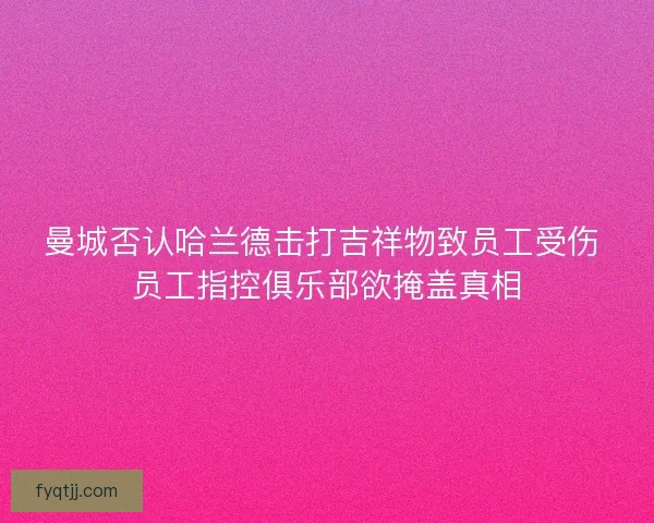 曼城否认哈兰德击打吉祥物致员工受伤 员工指控俱乐部欲掩盖真相